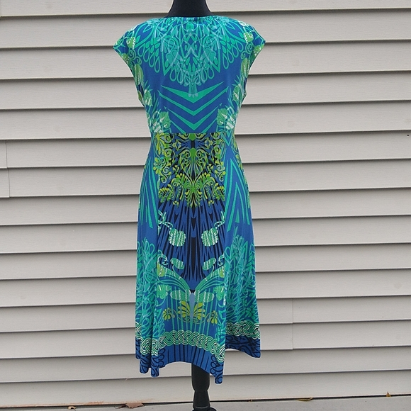 Jones New York Teal Blue and Green dress Size 4 - Picture 3 of 9